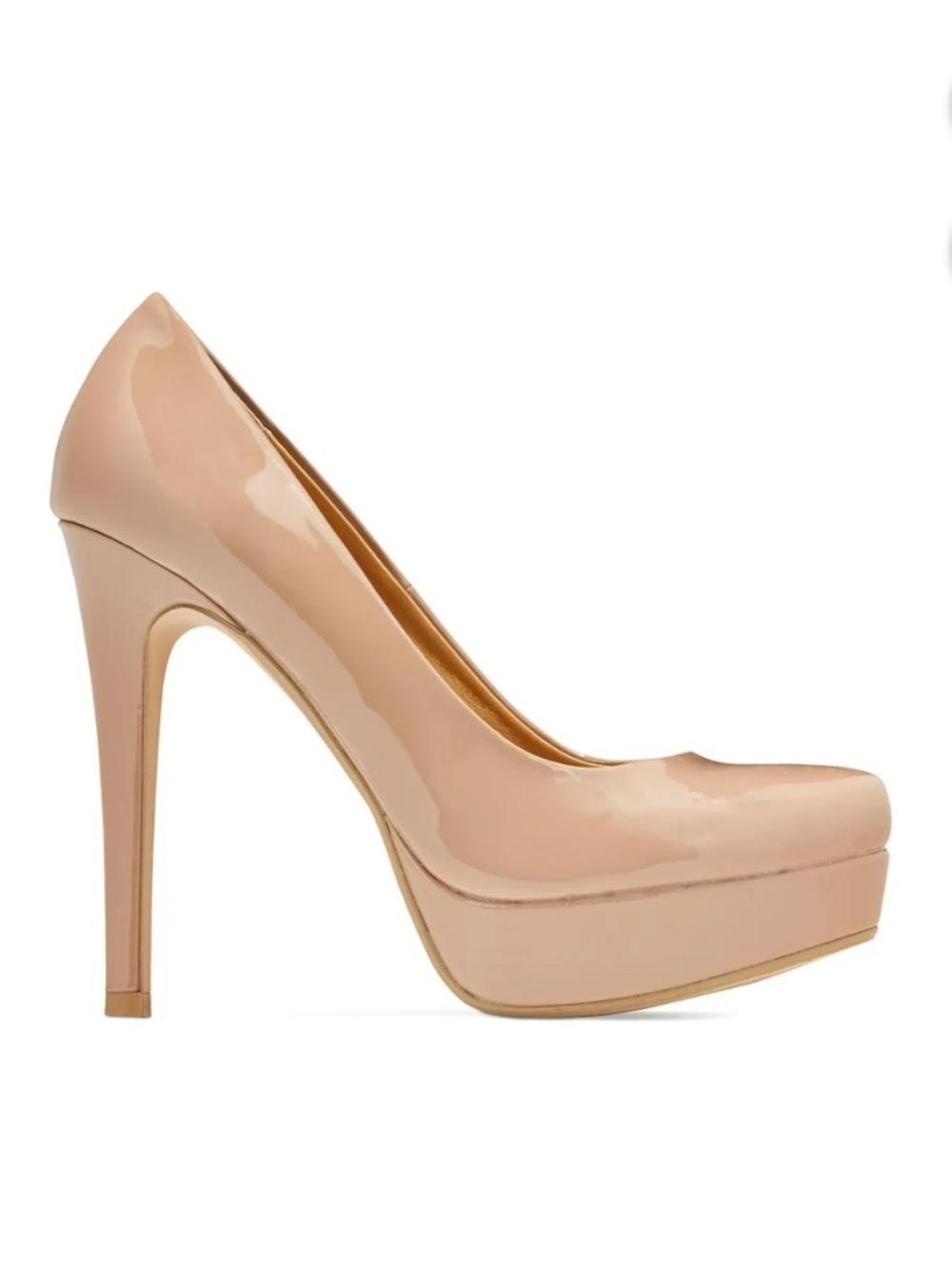 Chinese Laundry Wonder Nude Patent Platform Heels Stiletto Y2K Pumps Sz 8